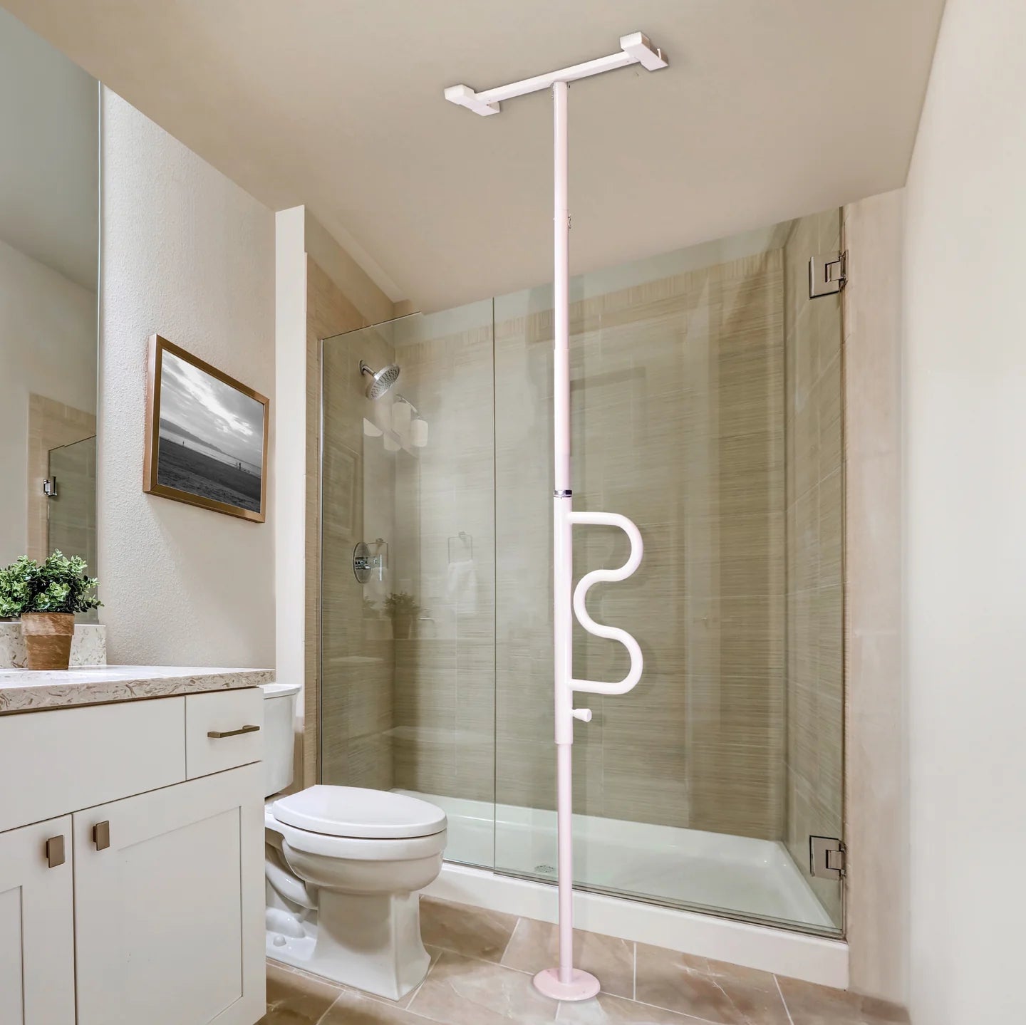 Wonder Pole (Security Pole with Curved Grab Bar)