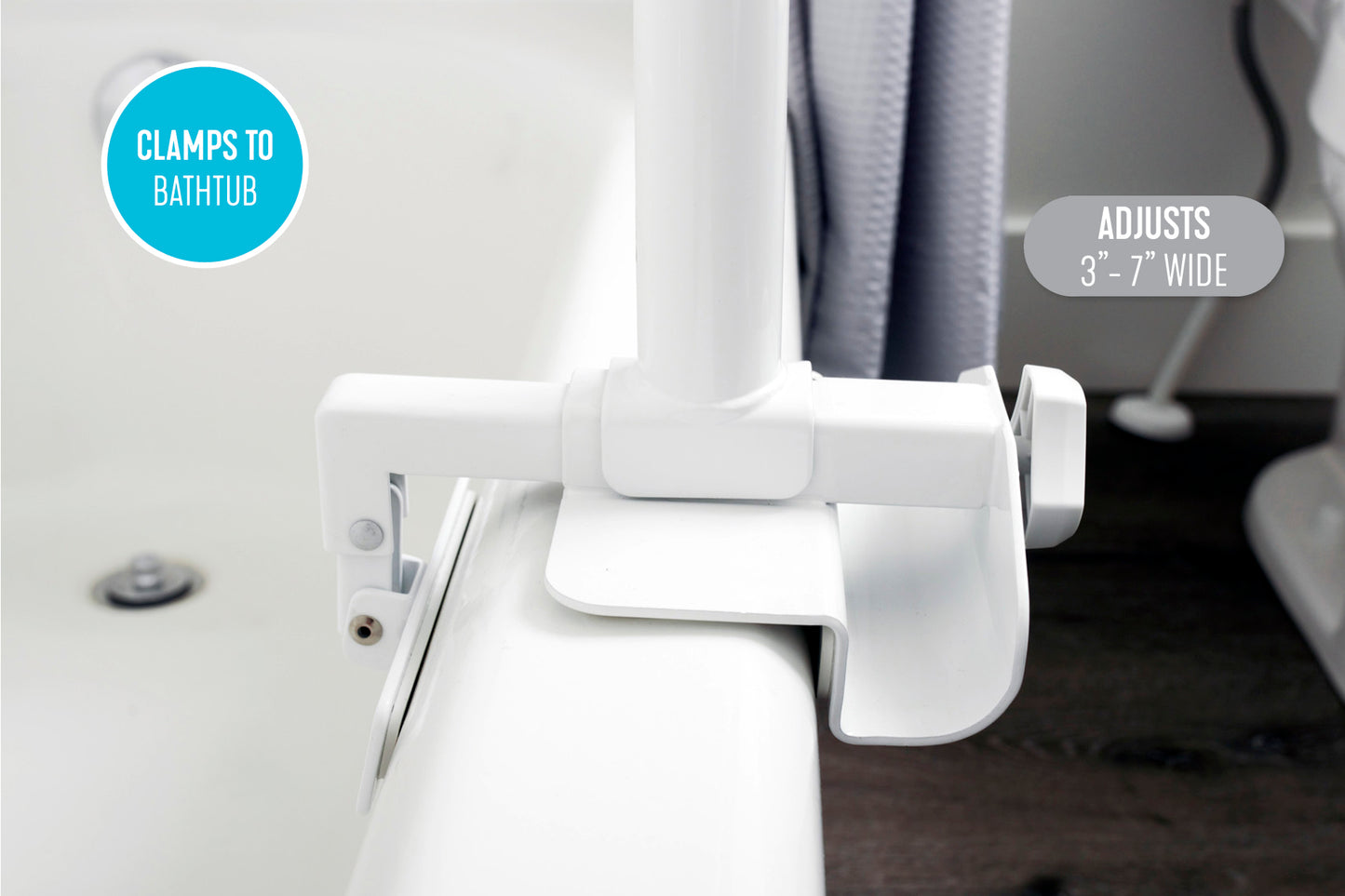 Bathtub Security Pole & Curve Grab Bar