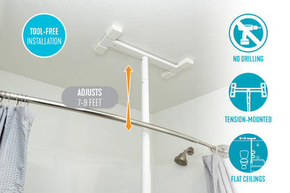 Bathtub Security Pole & Curve Grab Bar