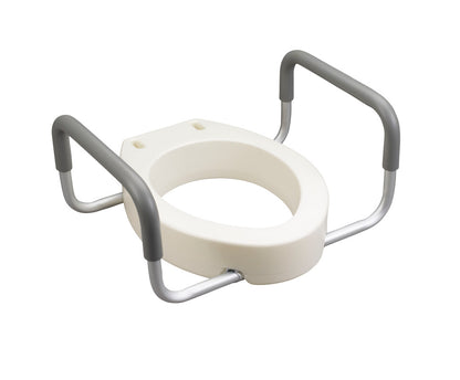 Raised Toilet Seat Riser with Removable Arms