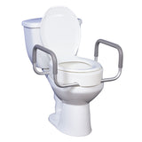 Raised Toilet Seat Riser with Removable Arms