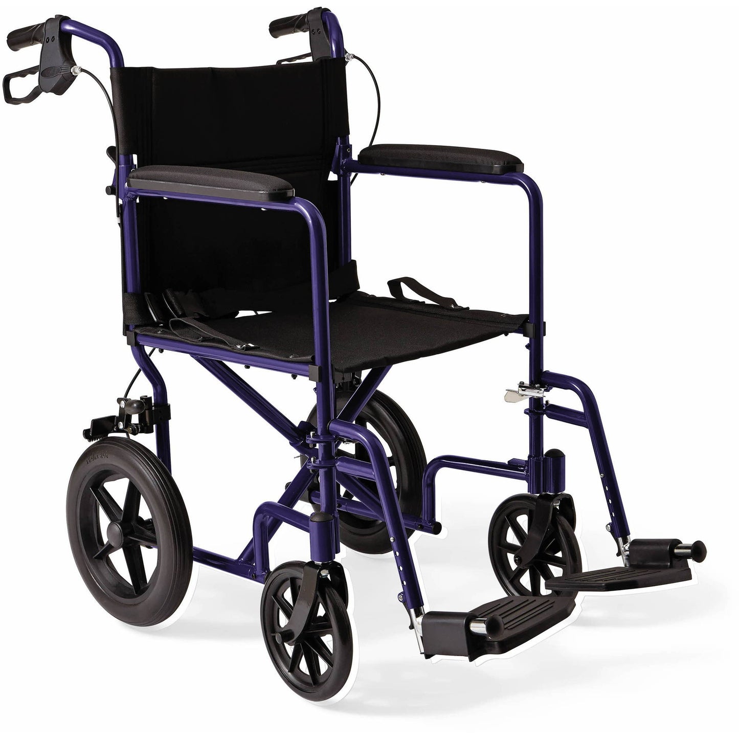 Lightweight Expedition Aluminum Transport Chair, 12" rear wheels and Handbrakes
